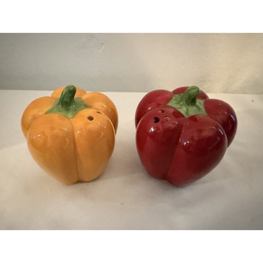 Pier 1 Red & Orange Bell Pepper Salt&Pepper Shakers